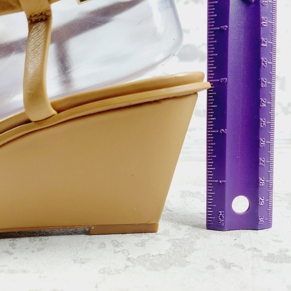 New Caslon Paola Tan Leather Wedge Heel Sandals T19 - Picture 9 of 12